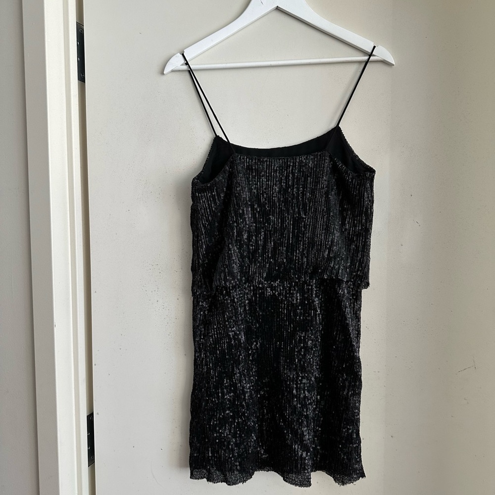Mango Black Sequin Mini Dress